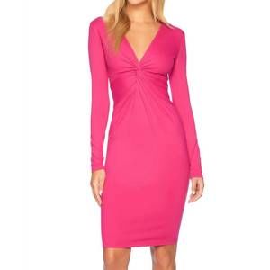 NEW SUSANA MONACO twist front long sleeves dress in pink